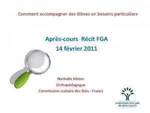 Comment accompagner des lves en besoins particuliers Aprscours