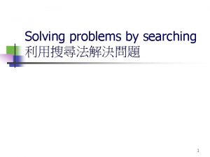 Solving problems by searching 1 Problemsolving agents 4