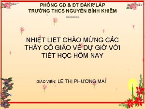 PHNG GD T KRLP TRNG THCS NGUYN BNH