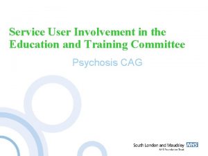 Service User Involvement in the Education and Training