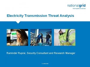 Electricity Transmission Threat Analysis Place your chosen image