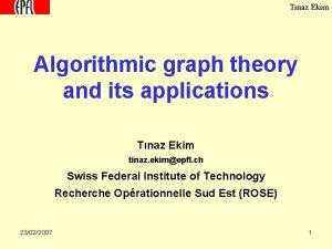 Tnaz Ekim Algorithmic graph theory and its applications