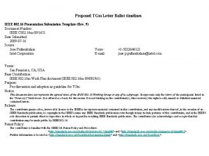 Proposed TGm Letter Ballot timelines IEEE 802 16