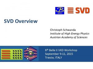 SVD Overview Christoph Schwanda Institute of High Energy