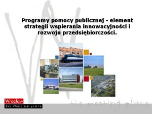 Programy pomocy publicznej element strategii wspierania innowacyjnoci i