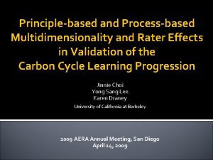 Principlebased and Processbased Multidimensionality and Rater Effects in