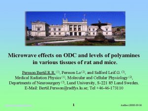 Microwave effects on ODC and levels of polyamines