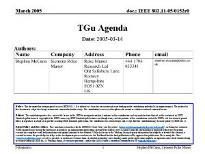 March 2005 doc IEEE 802 11 050152 r