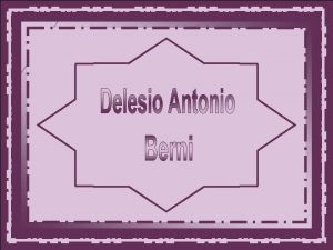 Delesio Antonio Berni nasceu em Rosario provncia de