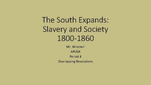 The South Expands Slavery and Society 1800 1860