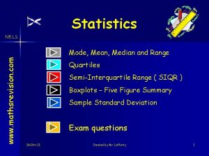 Statistics N 5 LS www mathsrevision com Mode