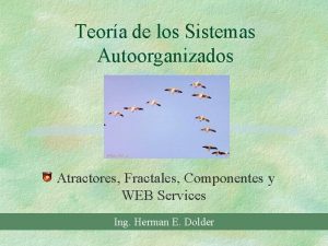 Teora de los Sistemas Autoorganizados Atractores Fractales Componentes