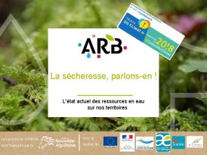 La scheresse parlonsen Ltat actuel des ressources en