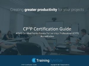 CP 3 P Certification Guide APMG Certified PublicPrivate