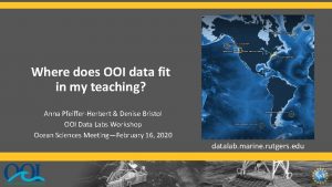 Where does OOI data fit in my teaching