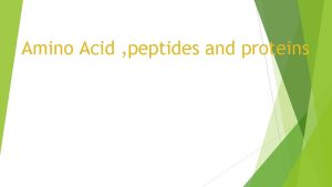 Amino Acid peptides and proteins Amino acids Carboxylic