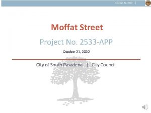 October 21 2020 Moffat Street Project No 2533