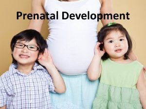Prenatal Development OnGoing Prenatal Care Often there is