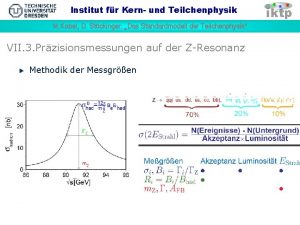 Institut fr Kern und Teilchenphysik M Kobel D