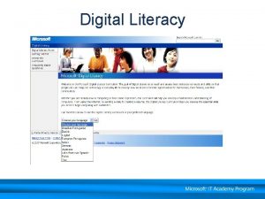 Digital Literacy Digital Literacy Courses and Topics Computer