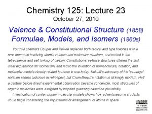 Chemistry 125 Lecture 23 October 27 2010 Valence