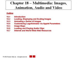 Chapter 18 Multimedia Images Animation Audio and Video