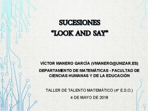 SUCESIONES LOOK AND SAY VCTOR MANERO GARCA VMANEROUNIZAR