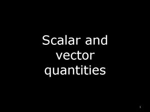 Scalar and vector quantities 1 Starter Put a