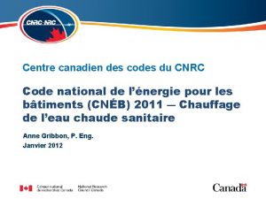 Centre canadien des codes du CNRC Code national