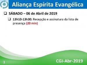 Aliana Esprita Evanglica q SBADO 06 de Abril