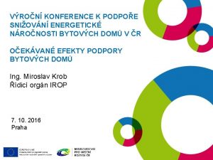 VRON KONFERENCE K PODPOE SNIOVN ENERGETICK NRONOSTI BYTOVCH