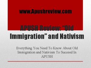 www Apushreview com APUSH Review Old Immigration and