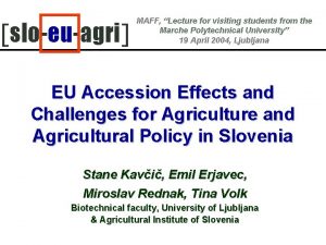 sloeuagri MAFF Lecture for visiting students from the