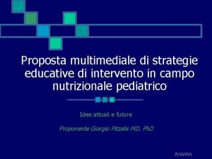 Proposta multimediale di strategie educative di intervento in