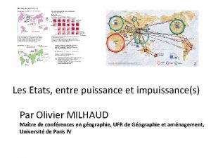 Les Etats entre puissance et impuissances Par Olivier