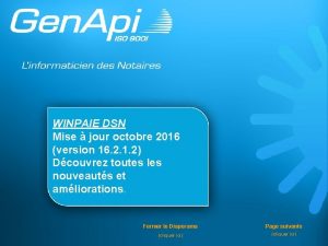 WINPAIE DSN Mise jour octobre 2016 version 16