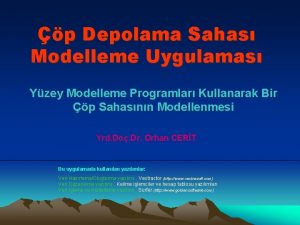 p Depolama Sahas Modelleme Uygulamas Yzey Modelleme Programlar