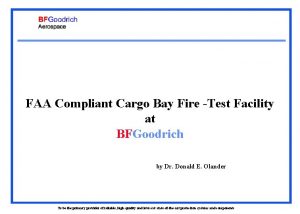 FAA Compliant Cargo Bay Fire Test Facility at