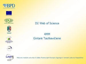 ISI Web of Science 4 MM Gintar Tautkeviien