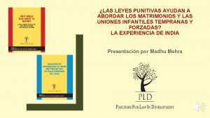 LAS LEYES PUNITIVAS AYUDAN A ABORDAR LOS MATRIMONIOS