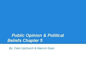 Public Opinion Political Beliefs Chapter 5 By Ciani