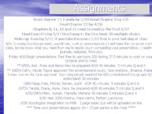 Assignments Read chapter 14 Family by 319 Read