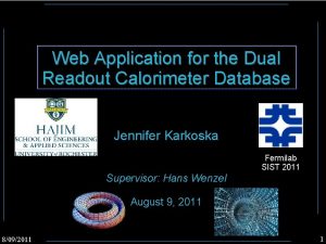 Web Application for the Dual Readout Calorimeter Database