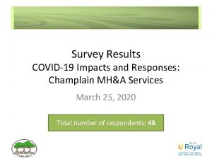 Survey Results COVID19 Impacts and Responses Champlain MHA