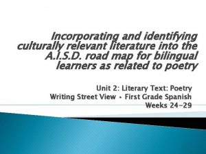 Incorporating and identifying culturally relevant literature into the