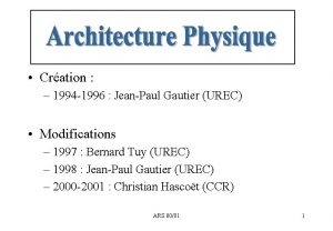 Cration 1994 1996 JeanPaul Gautier UREC Modifications 1997