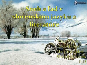 Sneh a ad v slovenskom jazyku a literatre
