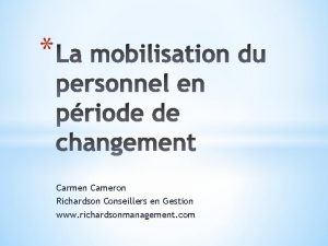 Carmen Cameron Richardson Conseillers en Gestion www richardsonmanagement