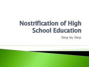 Nostrification of High School Education Step by Step