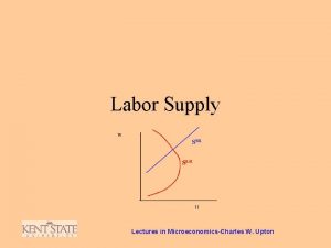 Labor Supply Lectures in MicroeconomicsCharles W Upton The